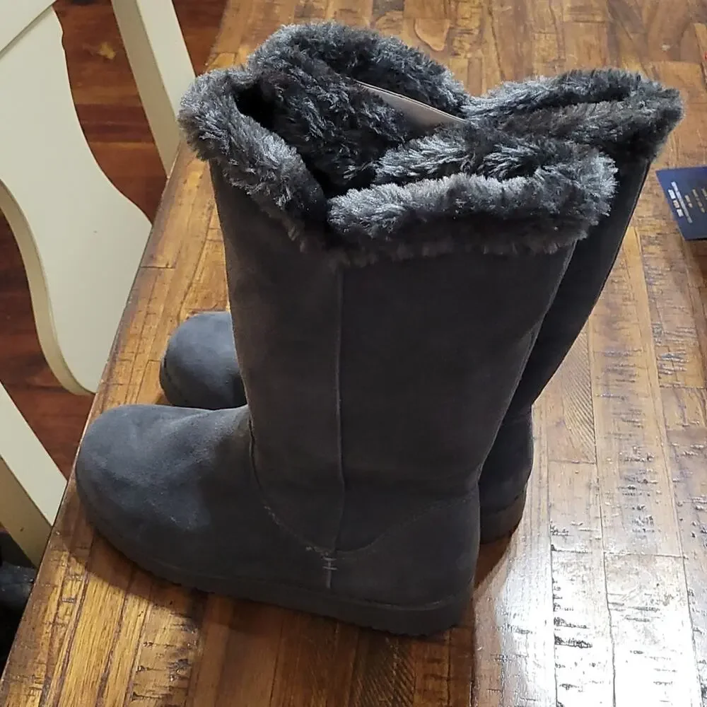 Universal Thread Women's Suede Boots, Gray, Size 6, NWT